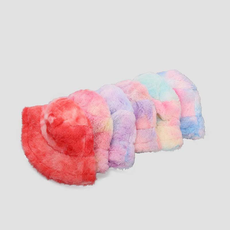 Manufacturer Winter Warm Tie Dye Rainbow Neon Pink Big Quality Fury Fuzzy Furry Faux Fur for Women