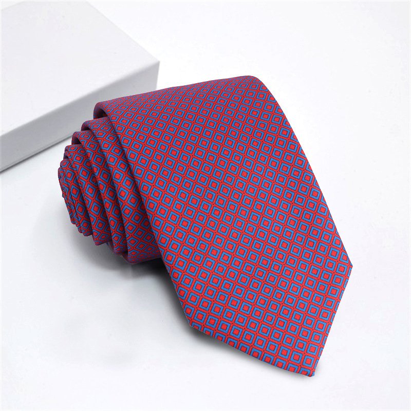 Aiqi Polyester silk Italian style tie men's formal retro business hand print flower tie in stock suit tie Necktie