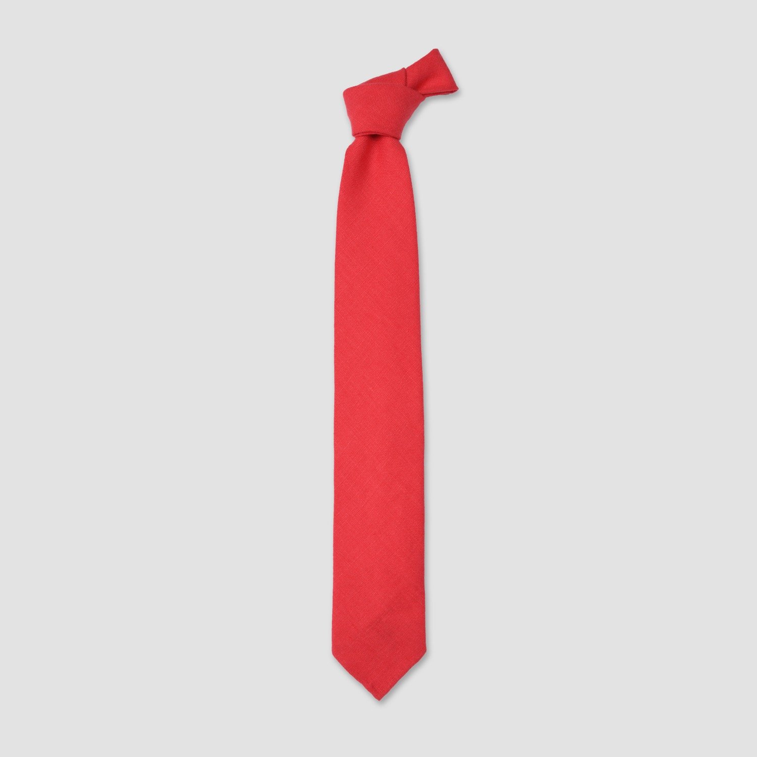 Premium Chic Coral Linen Tie - Italian Artisan Texture Product - Suitable for Business & Leisure