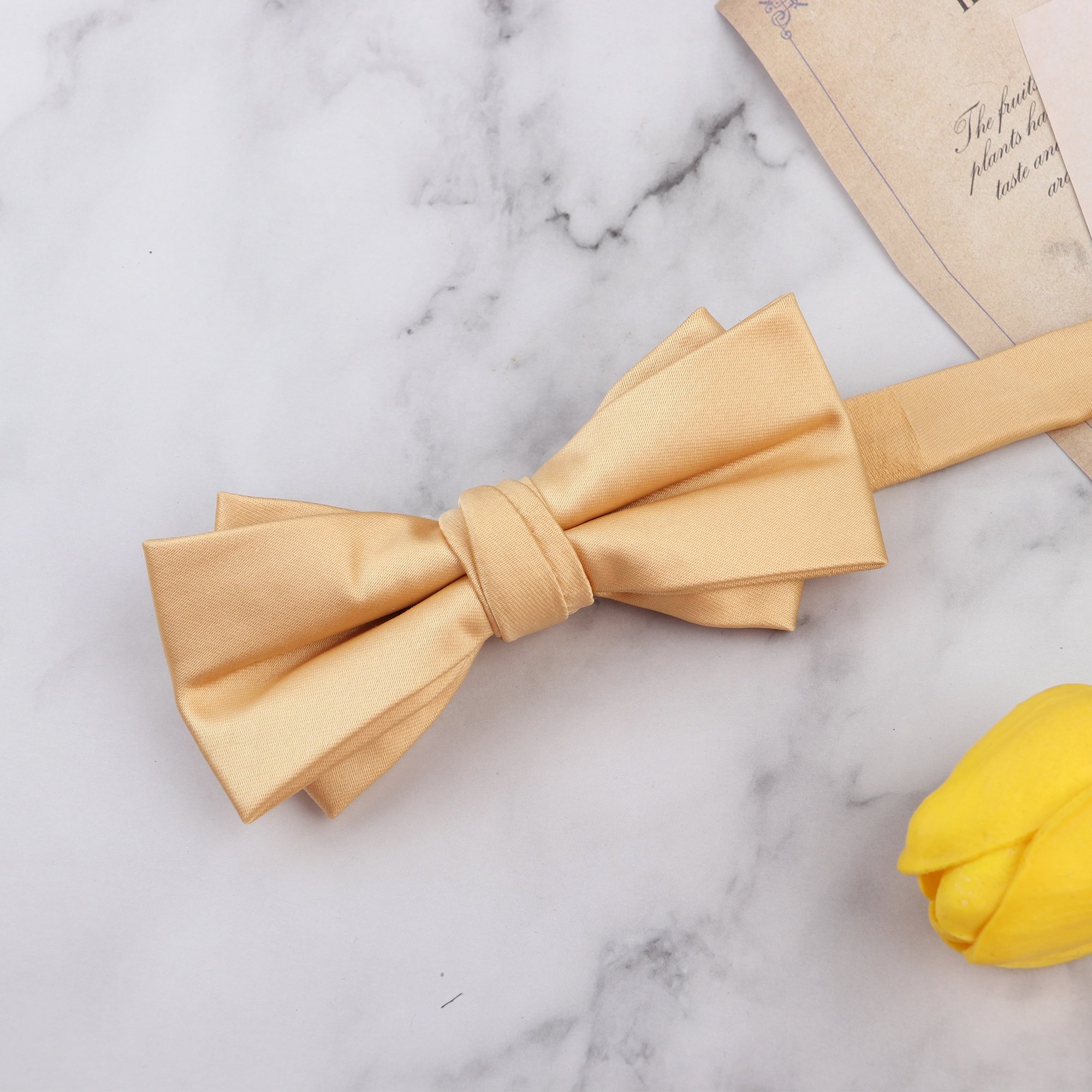 Wholesale Jacquard Reversible Bow Tie Man's Fashion Party Formal Wedding Bow Tie Luxury Yellow Champagne Bow Ties for Men Shirt