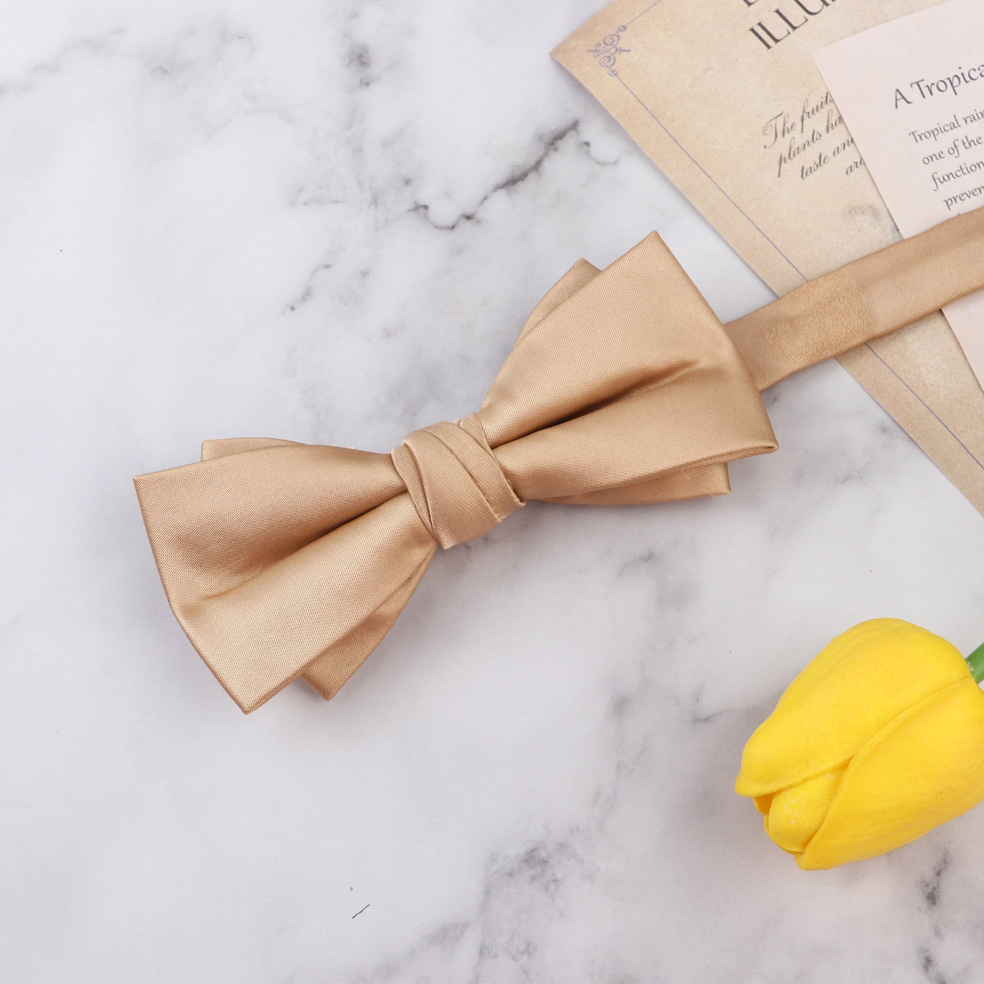 Wholesale Jacquard Reversible Bow Tie Man's Fashion Party Formal Wedding Bow Tie Luxury Yellow Champagne Bow Ties for Men Shirt
