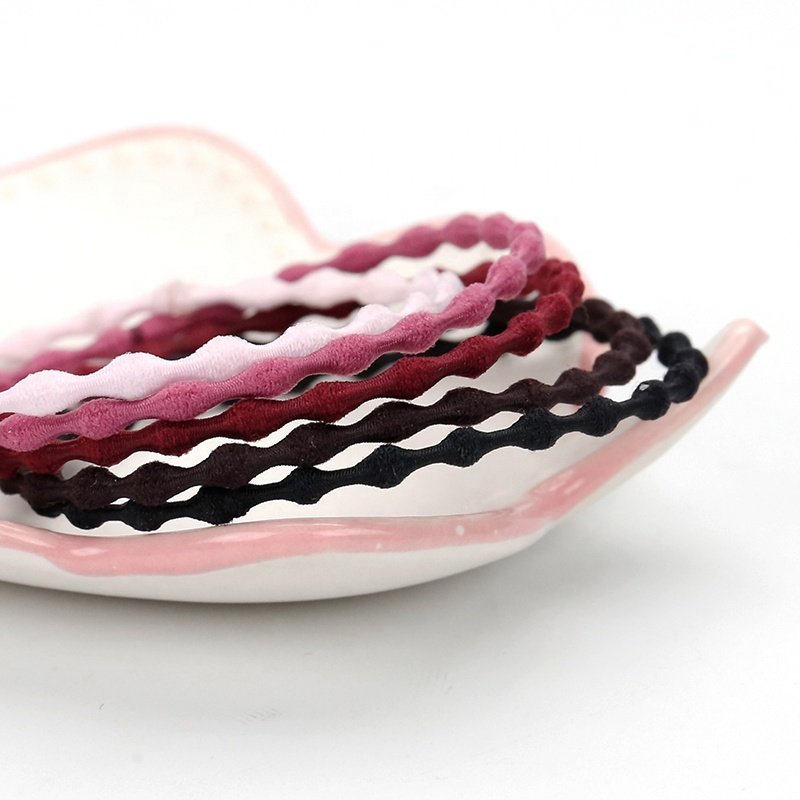 Ins Custom Korean Fashionable Elastic Thick Rubber Designer Custom Hair Scrunchies Ties and Bracelet