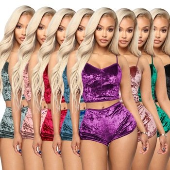 Hot New Fashion Customized Comfortable Casual Knit Sleepwear Pajama Set Plus Size Women's Sleepwear Shorts Pajamas Velvet