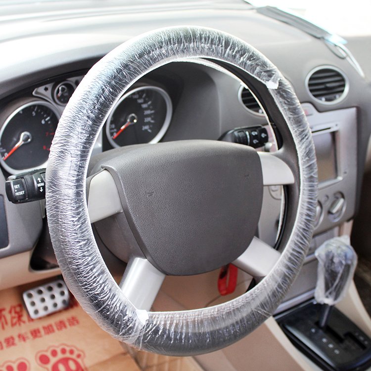 HSG Factory Wholesale Transparent Disposable Plastic Car Seat Cover PEVA/HDPE steering Cover and Other Seat Cover Series