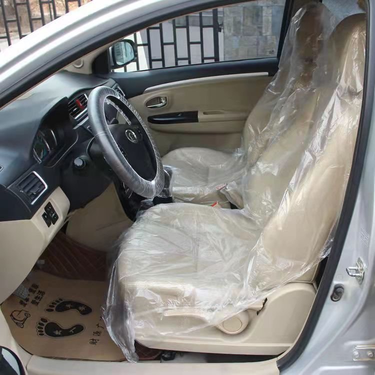 HSG Factory Wholesale Transparent Disposable Plastic Car Seat Cover PEVA/HDPE steering Cover and Other Seat Cover Series