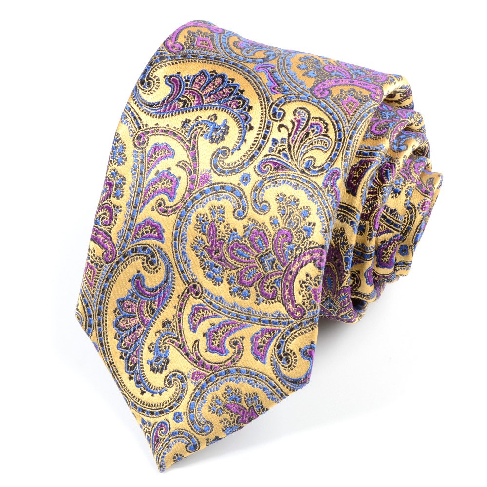Hamocigia OEM Fashion Mens 100% Silk Paisley ShengZhou Necktie