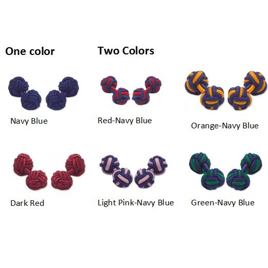 fast delivery 3 coloured 100% silk knot cufflinks