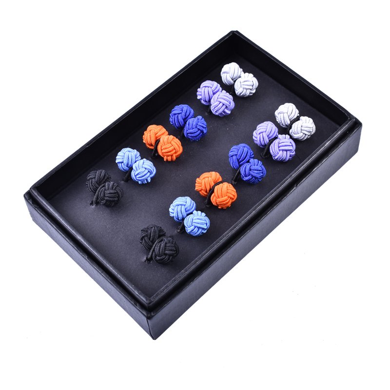 fast delivery 3 coloured 100% silk knot cufflinks