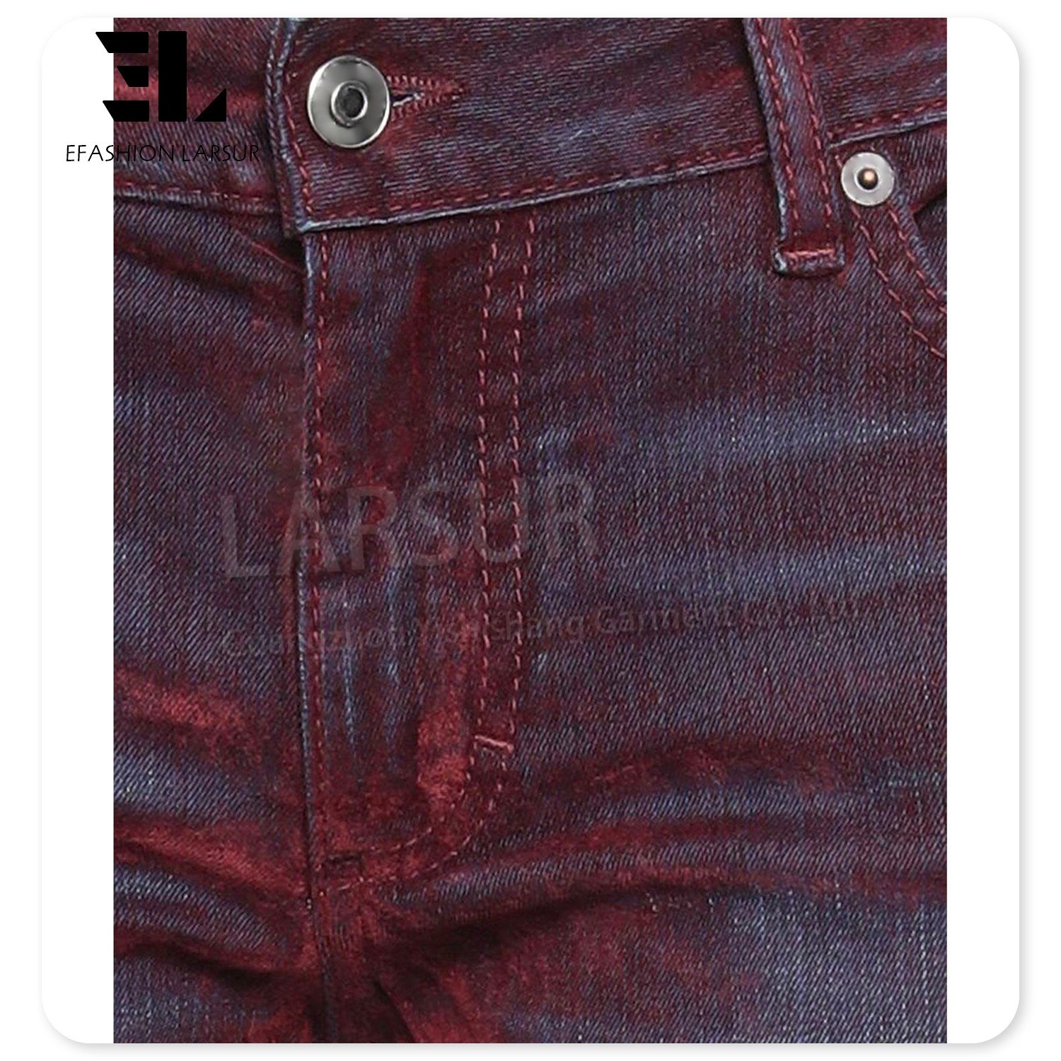 LARSUR custom factory womens distressed dye faded wash elastane velvet denim pants casual bootcut flocking suede jeans ladies