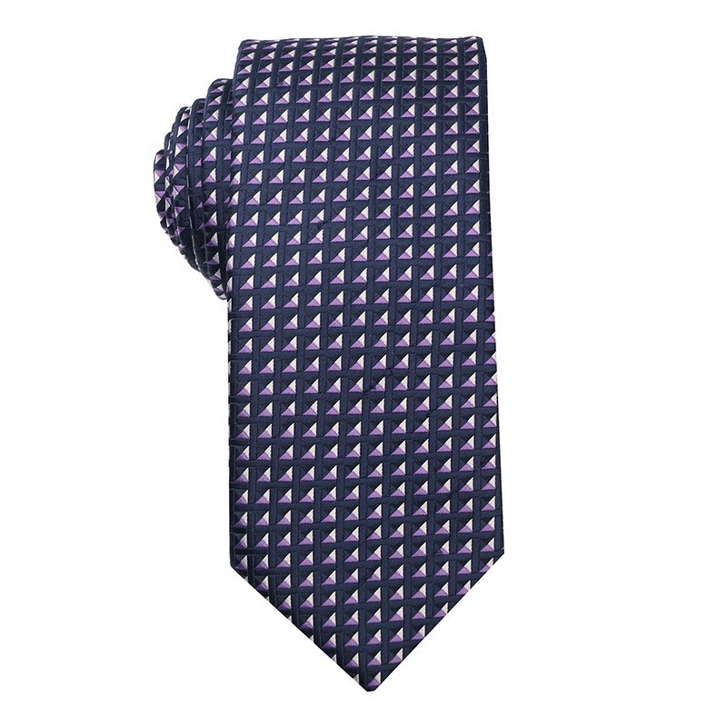 2024 hot sale cheap purple stripe tie colorful fashion design popular knitted plaid tie for man high quality hand made tie