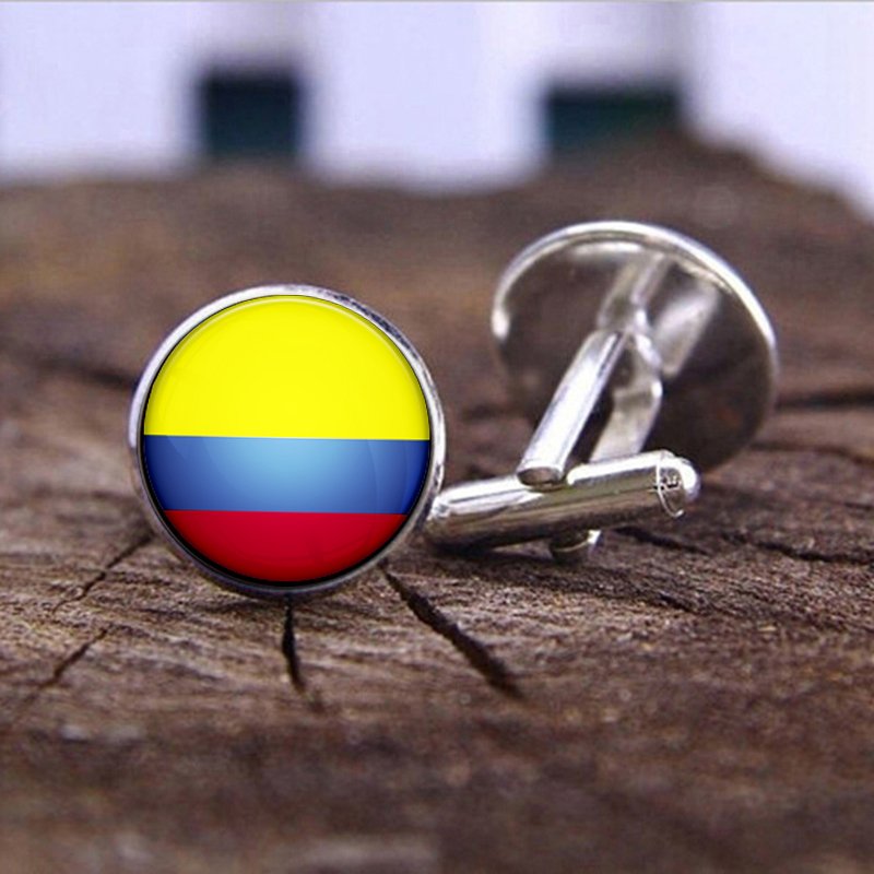 80 Models Caribbean Colombia Flag Map Tie Clip Lapel Pin Ring Brooch Cuff Link Necklace Bracelet Earrings Key Chain Jewelry Set