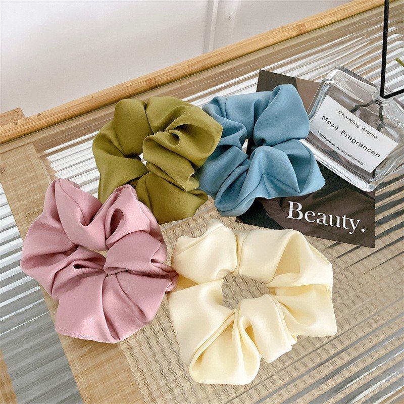 New high-grade satin silk scrunchies large fashion pure color simple hair rope high quality hair accessories