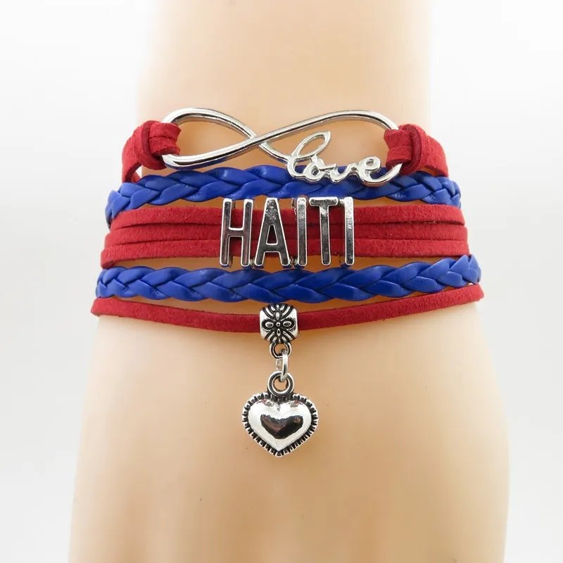 70 Designs Factory Haitian Haiti Flag Charm Map Pendant Key Chain Ring Cuff Link Tie Clip Necklace Bracelet Earrings Jewelry Set