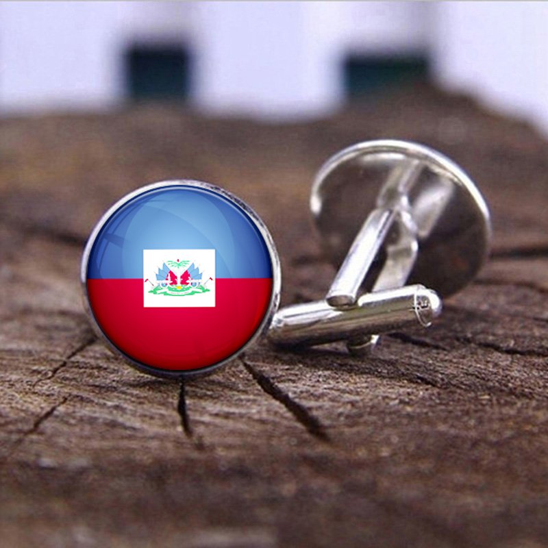 70 Designs Factory Haitian Haiti Flag Charm Map Pendant Key Chain Ring Cuff Link Tie Clip Necklace Bracelet Earrings Jewelry Set