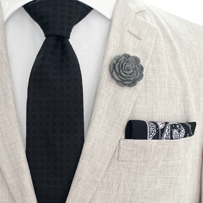 Wholesale high quality conjunto de corbata para hombre lapel pins necktie with pocket square neck tie set for men