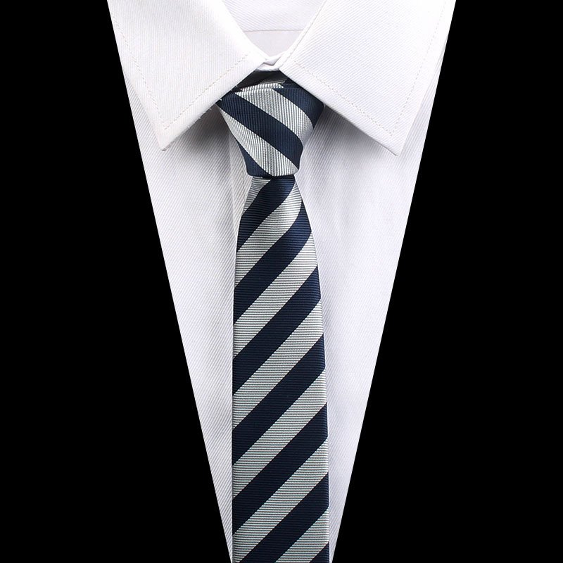 5CM New Stylish Men's Accessories Jacquard Woven Slim Skinny Solid Tie for Wedding Party Suit