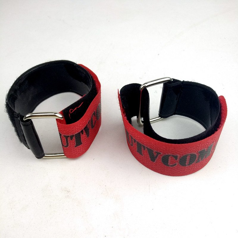 Anti-slip Cable Ties hook and loop Black adjustable cable strap with plastic buckle 1"x10" non slip hook loop strap