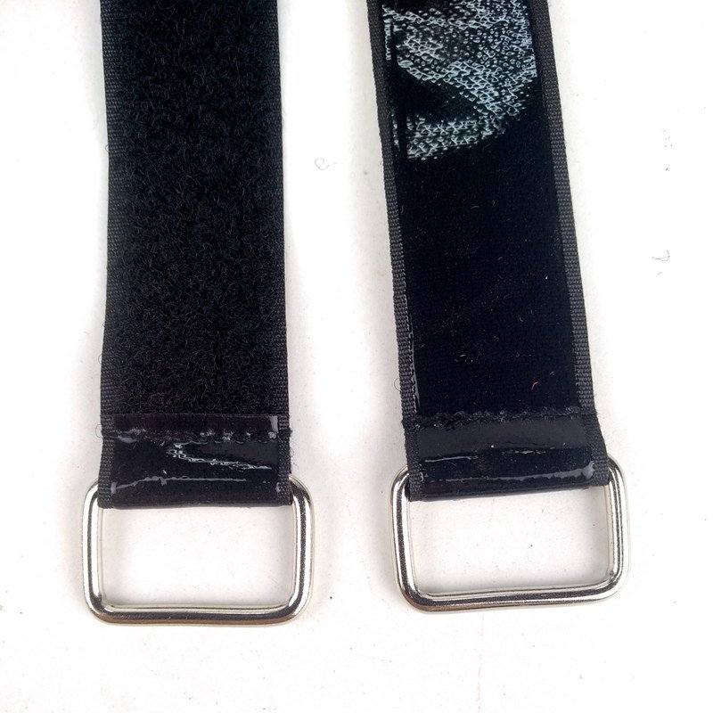 Anti-slip Cable Ties hook and loop Black adjustable cable strap with plastic buckle 1"x10" non slip hook loop strap