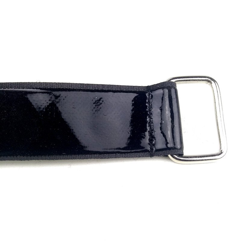 Anti-slip Cable Ties hook and loop Black adjustable cable strap with plastic buckle 1"x10" non slip hook loop strap
