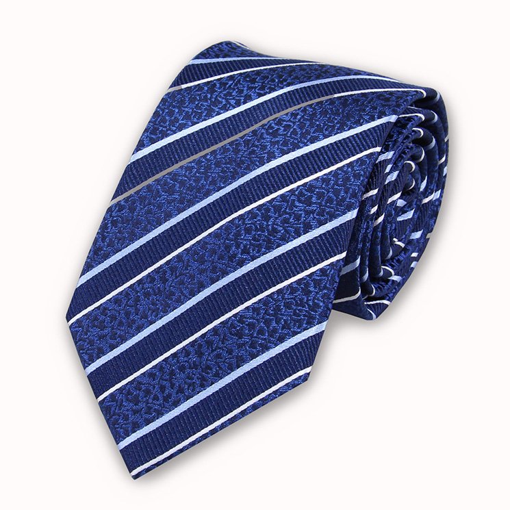 New Arrival Mens Tie Luxury Elegant Navy Blue Strip Dot design Silk Neckties Wholesale Printing Pattern 100% Silk Ties