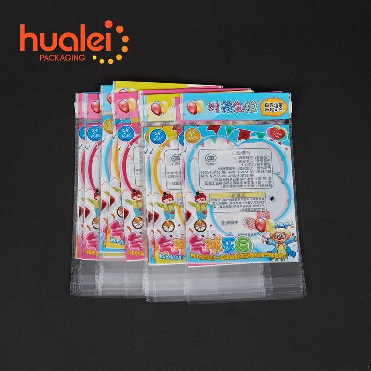 Custom Gravure Printing Wholesale BOPP Opp Header Packaging Bag Color Printed Holiday Gift Balloons Packaging Bag With Logo