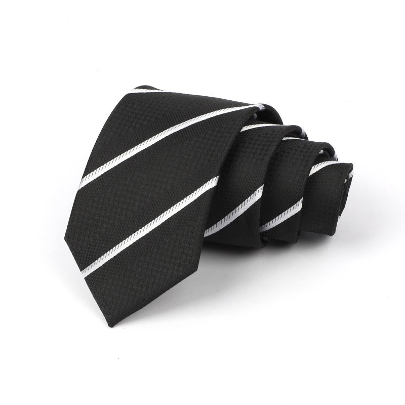 Men tie British retro dark brown coffee gold stripe tie