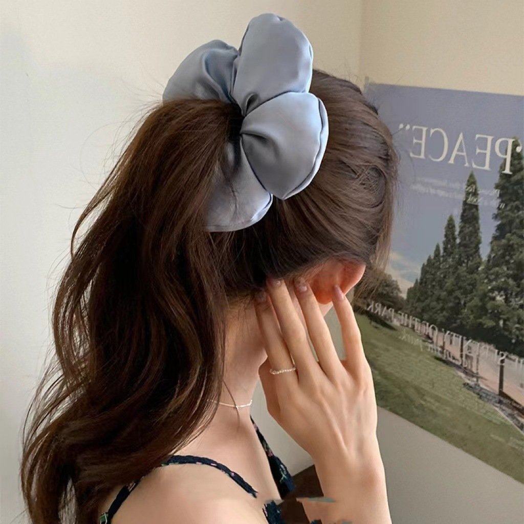 Big flower INS Sponge Padded Flower Hair Tie for Girls Satin Korean Style Hair Accessories women floral hair band