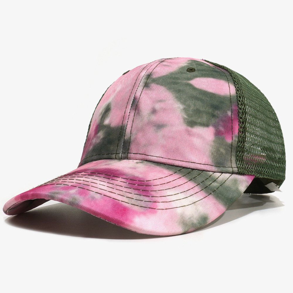 High Quality Classic Fashion 6 Panel Trucker Hat Tie Dye Breathable Mesh Truck Driver Cap Men Women Blank Trucker Hats