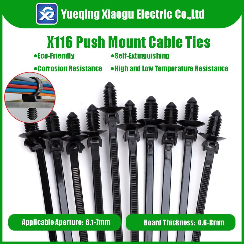4.6*225mm Efficient Wire Bundling: Fir Tree Head Push Mount Nylon Cable Zip Tie Innovation