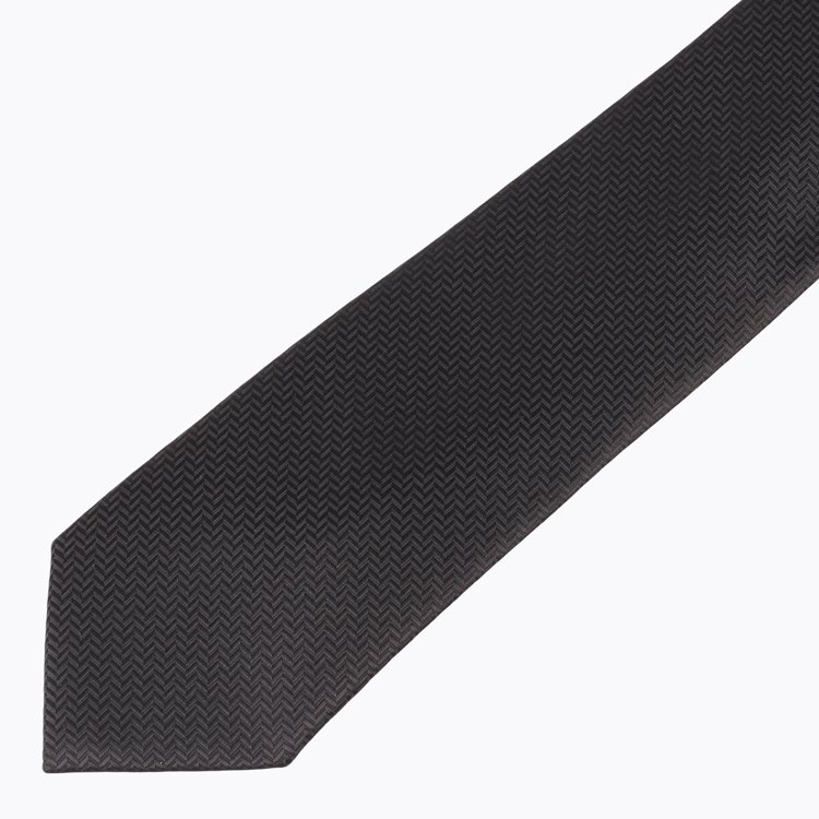 Wholesale Black Solid Texture Hand Made Ties For Party Microfiber Ties High Quality Custom Logo Label PolyesterNeckties For Men