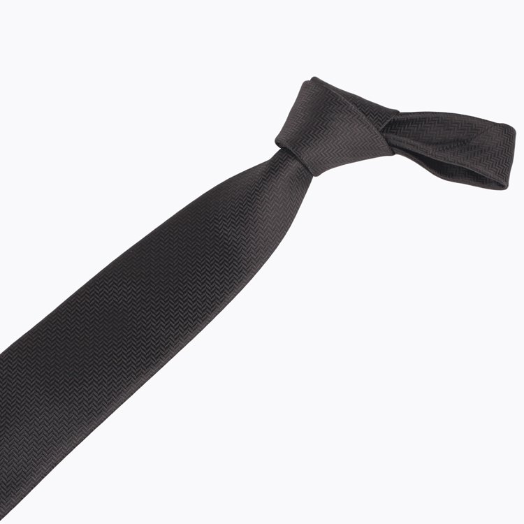 Wholesale Black Solid Texture Hand Made Ties For Party Microfiber Ties High Quality Custom Logo Label PolyesterNeckties For Men