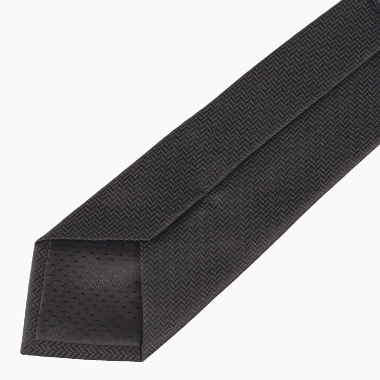 Wholesale Black Solid Texture Hand Made Ties For Party Microfiber Ties High Quality Custom Logo Label PolyesterNeckties For Men