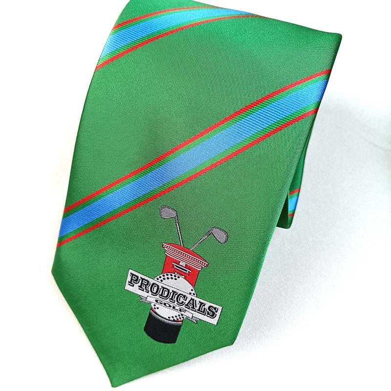 Men's Accessories Kelly Green Necktie With Red White Stripes Customization Logo Silk Tie For Men