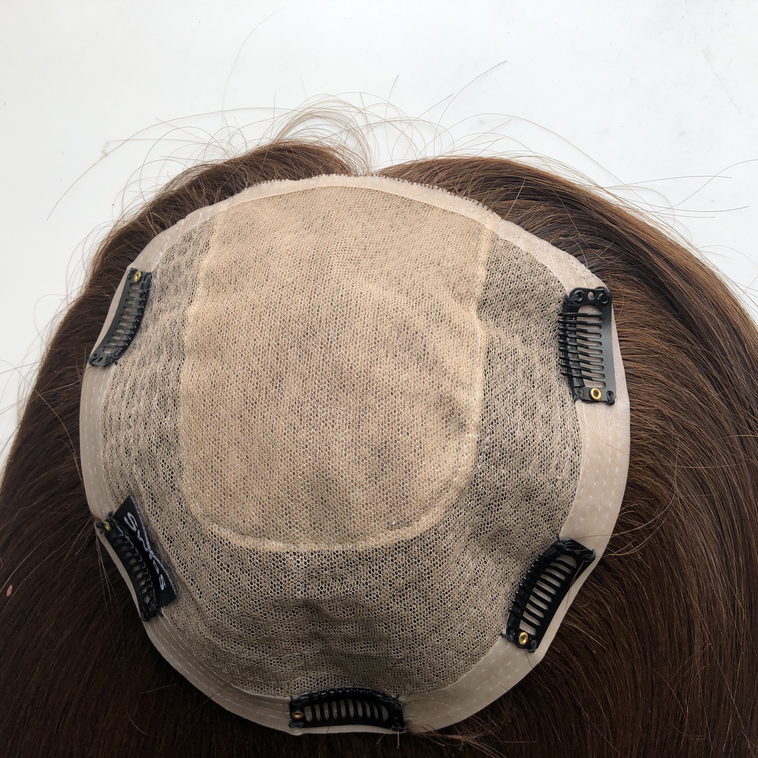 LONGFOR Silk Wefted Topper Clip Hair Toupee Human Hair For Women Hair Extensions