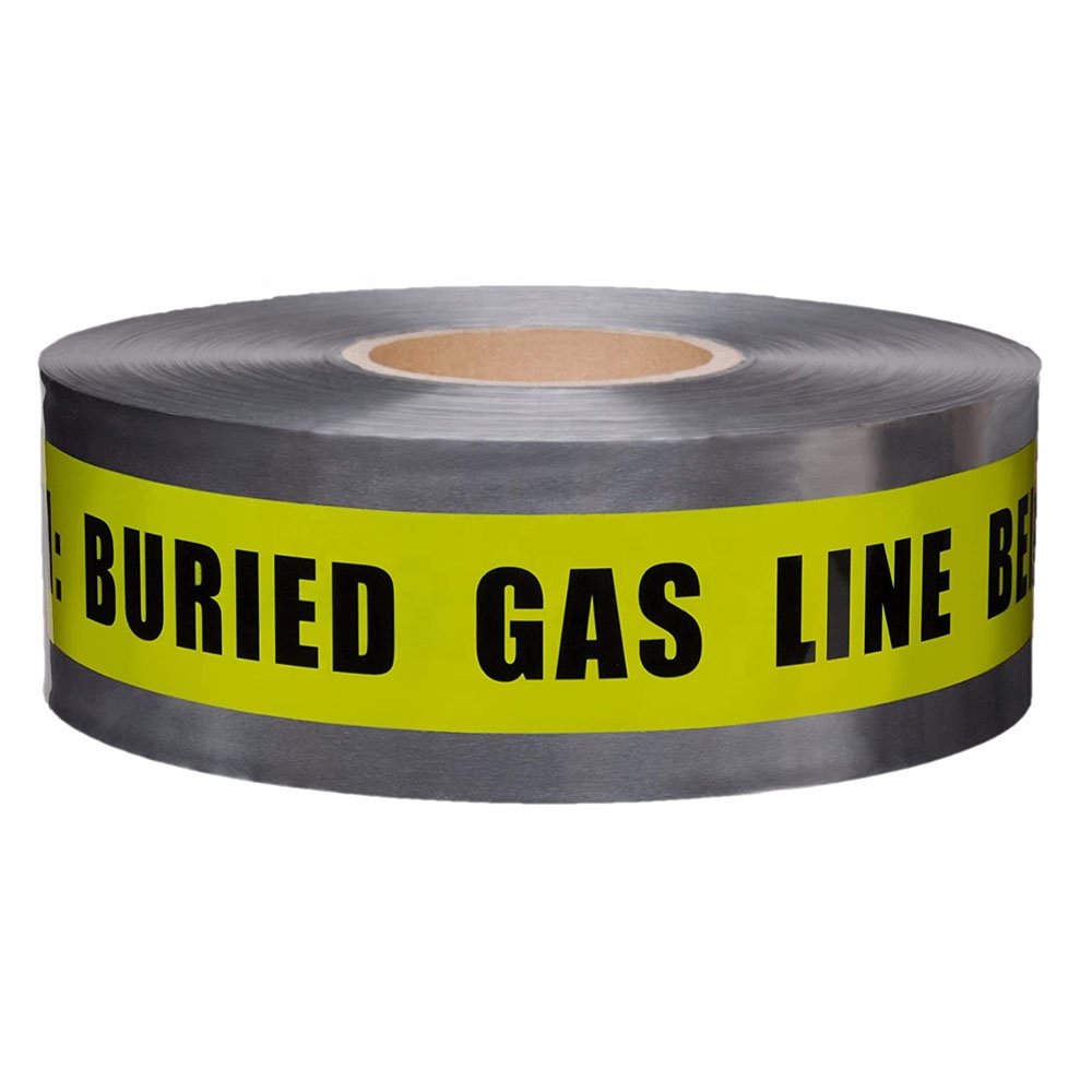 Underground detective warning tape marker tracer tape magnetic caution stainless steel wire fiber optic cable warning tape