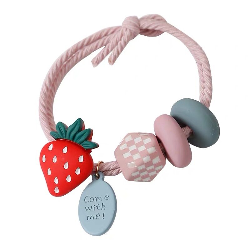 New hot selling children's cute strawberry avocado fruit headband with multi-color high elasticity rubber band