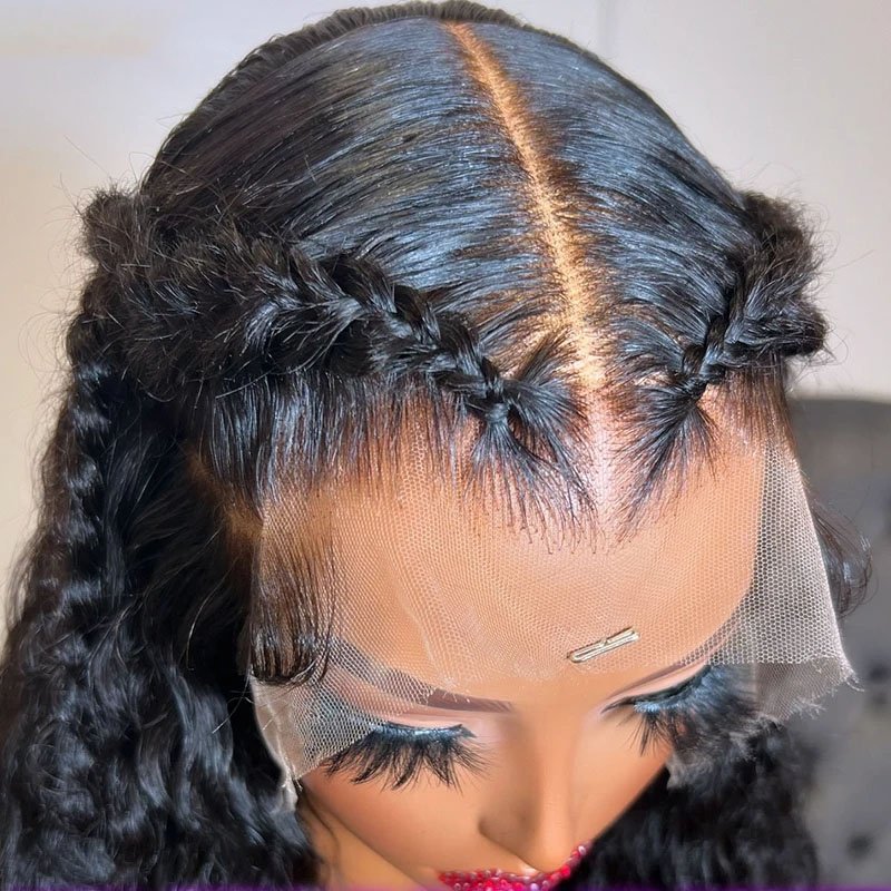 250% Density Glueless Curly Indian Human Hair Wigs Cuticle Aligned Hair HD Lace Front Wig 13x4 Transparent Full Lace Frontal Wig