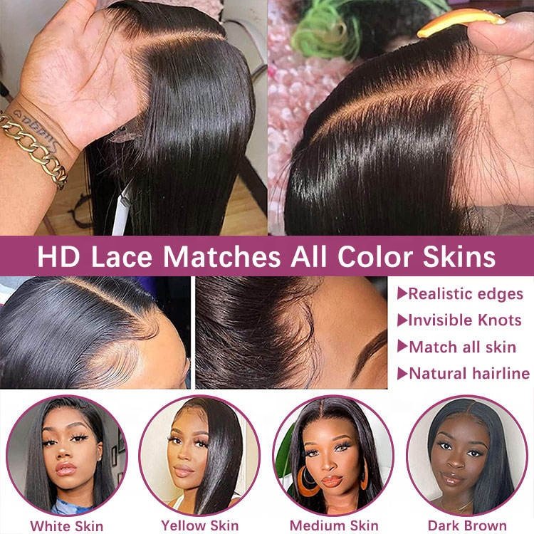 250% Density Glueless Curly Indian Human Hair Wigs Cuticle Aligned Hair HD Lace Front Wig 13x4 Transparent Full Lace Frontal Wig
