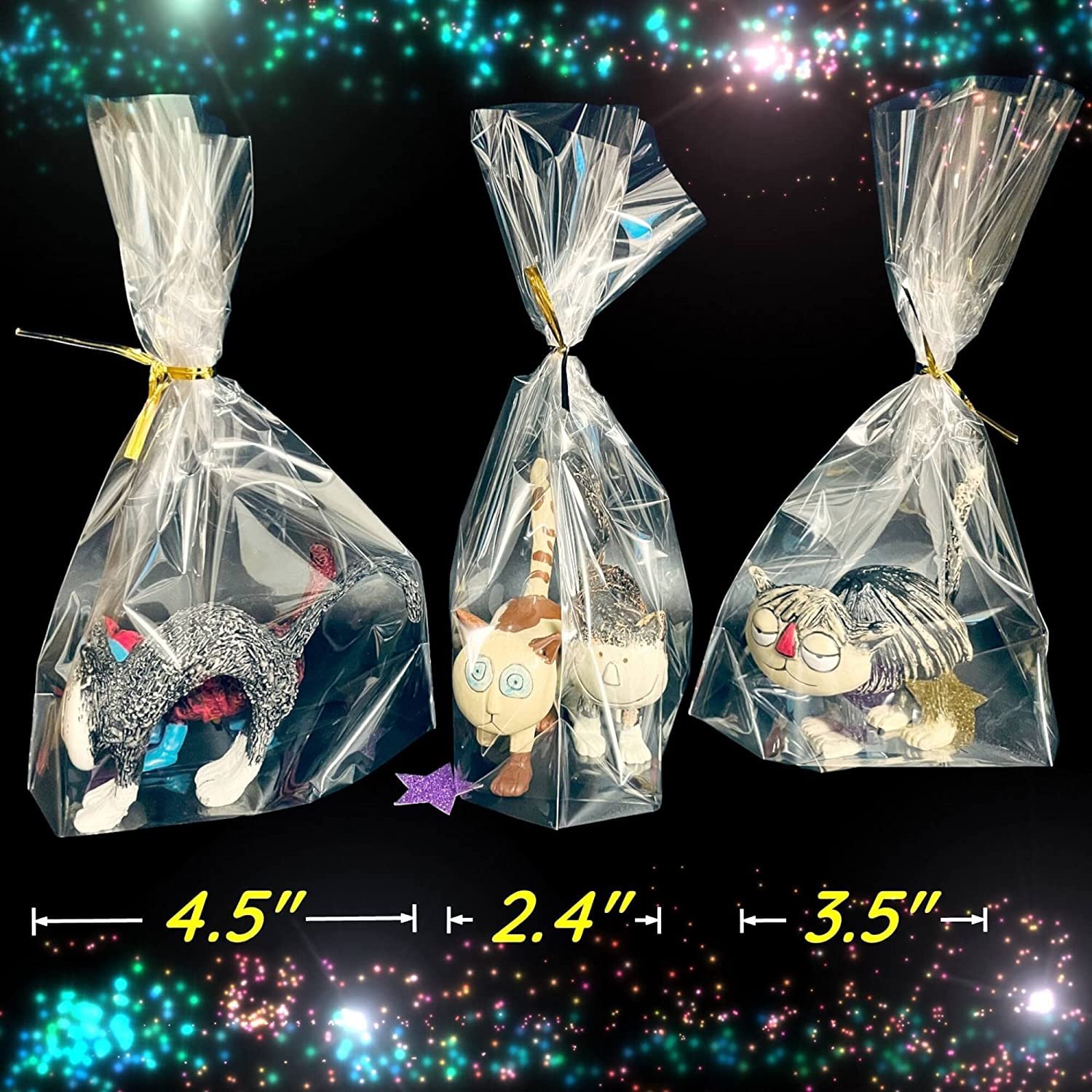 Factory ODM Cellophane Treat Goodie Bags Cello Candy Bags with Twist Ties for Birthday Party Favors Valentines Easter Weddings