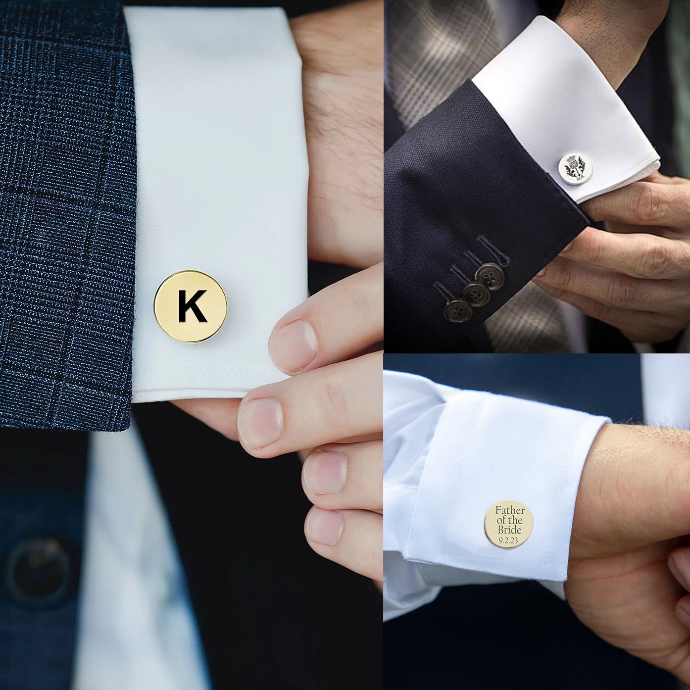 Personalized Blank Cuff Links Custom Stainless Steel Classic Tuxedo Shirt Cufflinks for Men Anniversary Gift