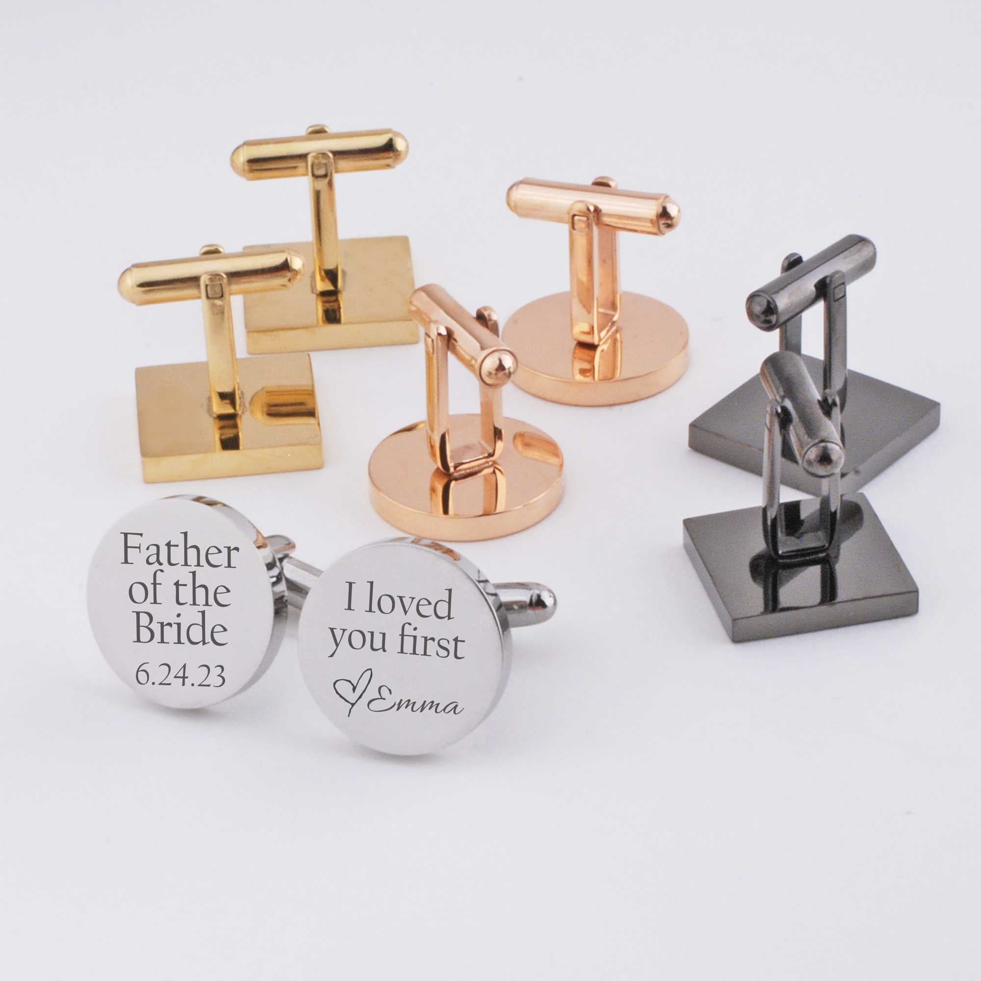 Personalized Blank Cuff Links Custom Stainless Steel Classic Tuxedo Shirt Cufflinks for Men Anniversary Gift