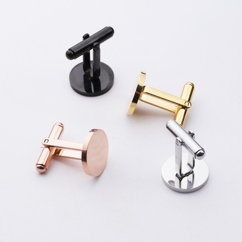 Personalized Blank Cuff Links Custom Stainless Steel Classic Tuxedo Shirt Cufflinks for Men Anniversary Gift