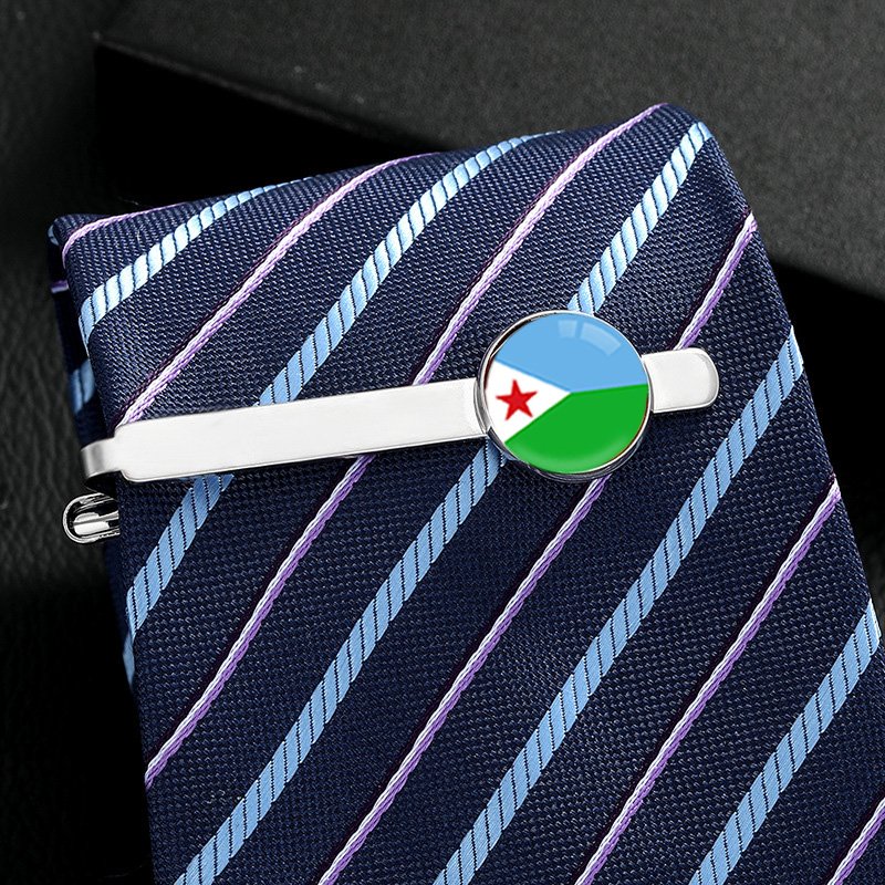 70 Models Djibouti Flag Map Jewelry Tie Clip Lapel Pin Ring Brooch Cuff Link Necklace Bracelet Earrings Key Chain Jewelry Set