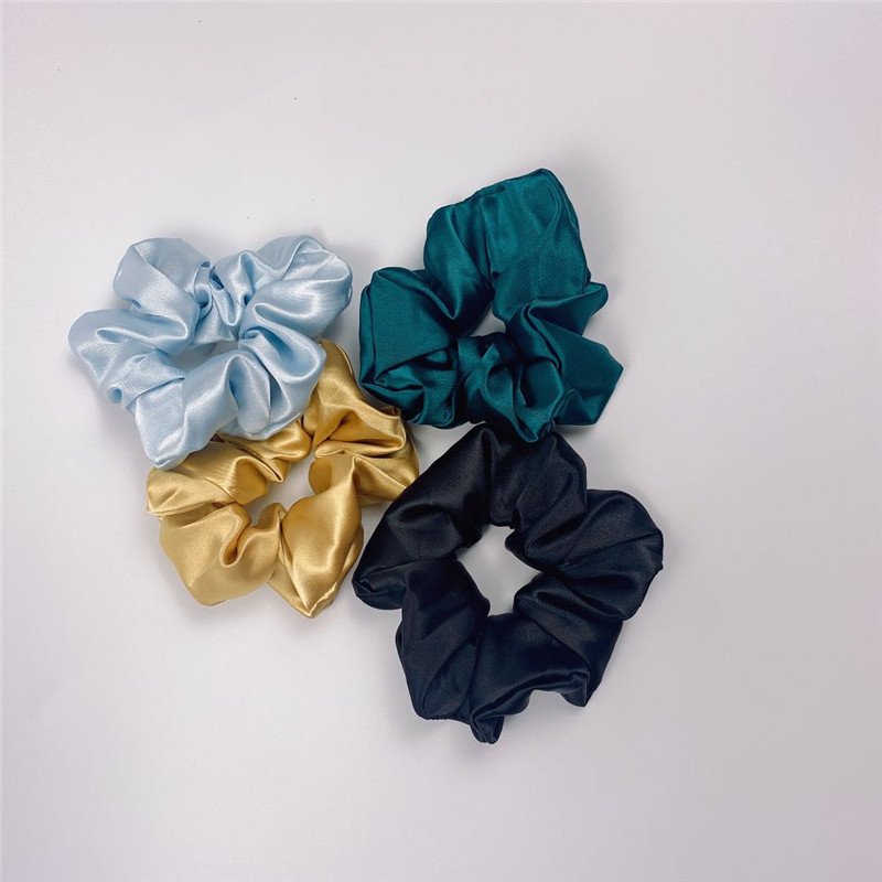 Satin Silk Scrunchies Large Size Hair Bands Multi Color Faux Silk Hair Ties Satin Scrunchies