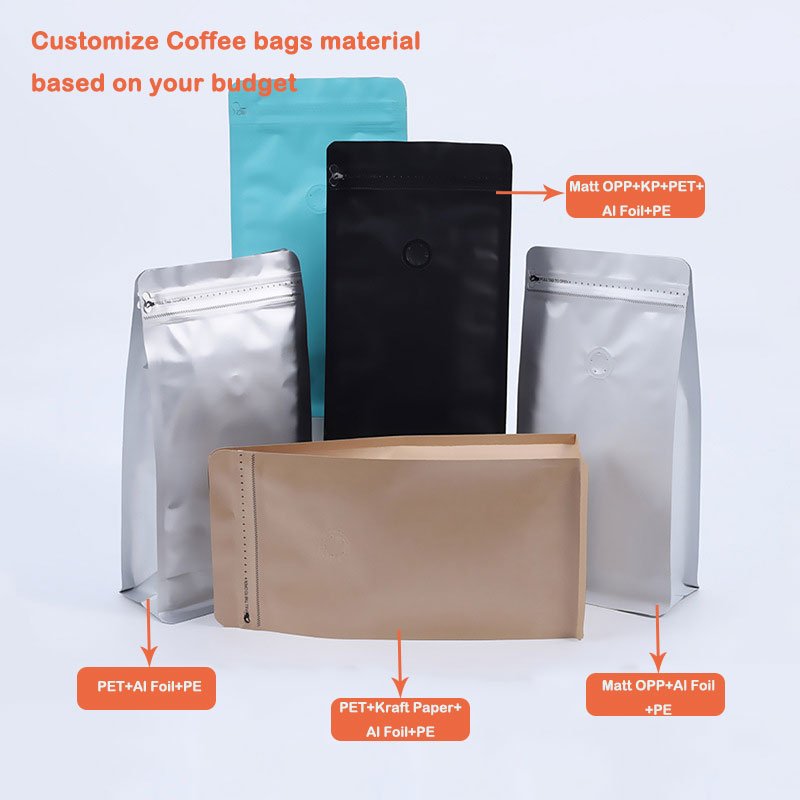 Wholesale price recyclable 1kg bulk resealable side gusset coffee bags with tin tie