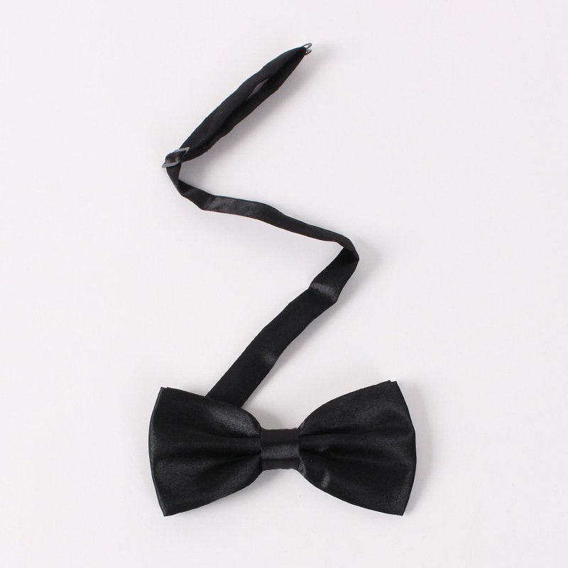 Simple Fashion low price wedding party solid color polyester self tie bowties for men