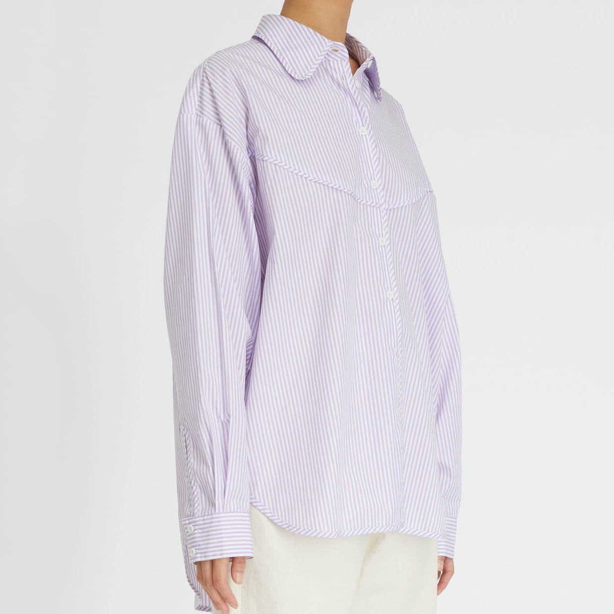 Custom 2024 Loose Women Elegant Long Sleeve Blouses And Tops Oversized Striped Casual Shirt For Lady