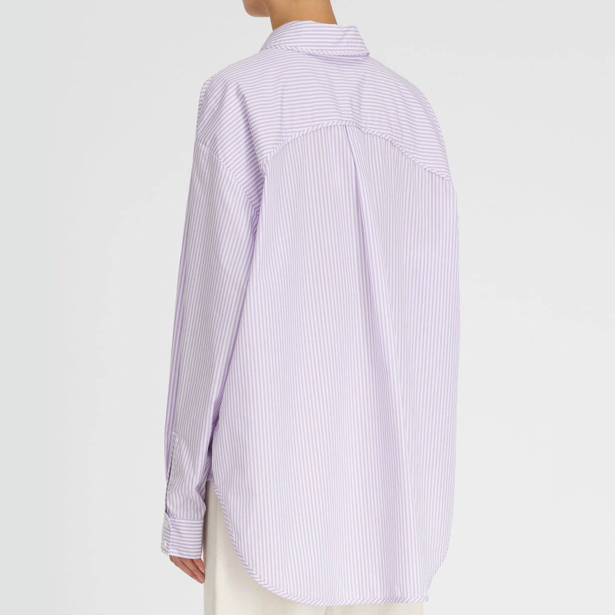 Custom 2024 Loose Women Elegant Long Sleeve Blouses And Tops Oversized Striped Casual Shirt For Lady