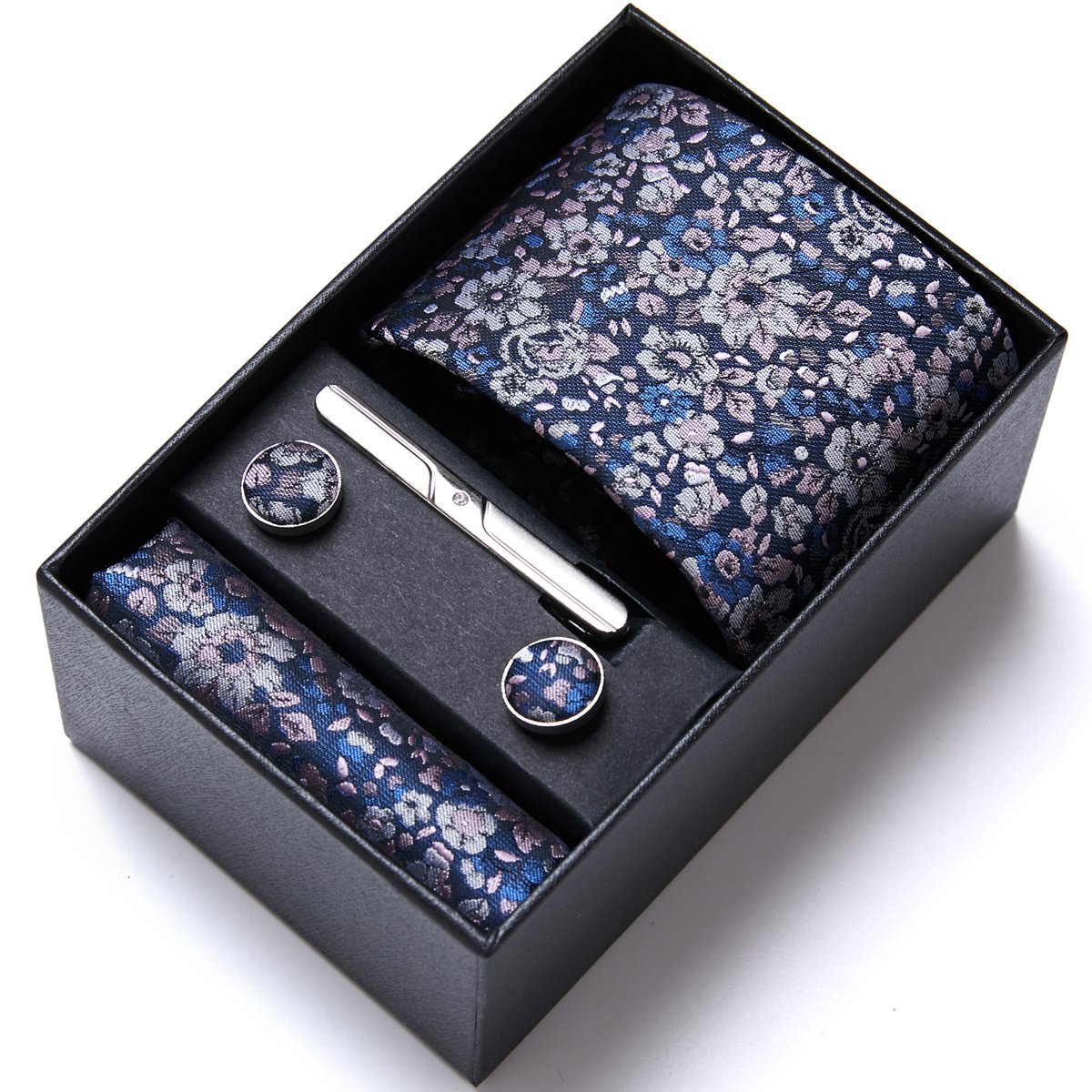 Newest Design Fashion Tie Handkerchief Cufflink Set Necktie Box Suit Accessories For Men Green Fit Workplace Birthday Present