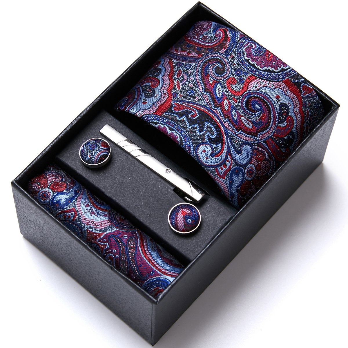 Newest Design Fashion Tie Handkerchief Cufflink Set Necktie Box Suit Accessories For Men Green Fit Workplace Birthday Present